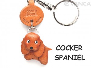 Cocker Spaniel Leather Dog Keychain