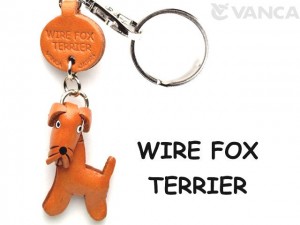 Wire Fox Terrier Leather Dog Keychain