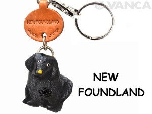Newfoundland Leather Dog Keychain