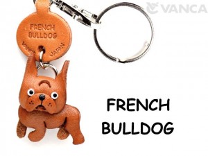 French Bulldog Leather Dog Keychain