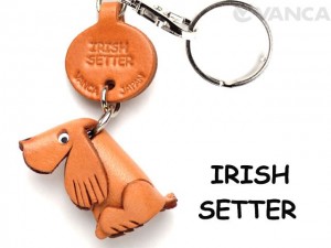 Irish Setter Leather Dog Keychain