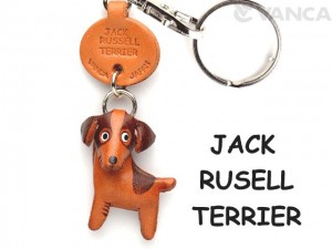 Jack Russell Terrier Leather Dog Keychain