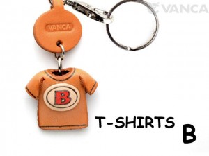 B(Red) Japanese Leather Keychains T-shirt