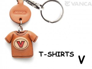 V(Red) Japanese Leather Keychains T-shirt