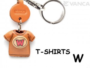 W(Red) Japanese Leather Keychains T-shirt