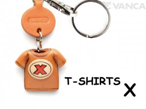 X(Red) Japanese Leather Keychains T-shirt