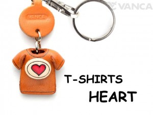 Heart Mark(Red) Japanese Leather Keychains T-shirt