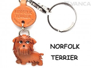 Norfolk Terrier Leather Dog Keychain