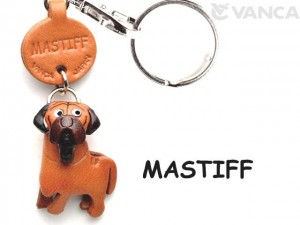 Mastiff Japanese Leather Dog Keychain