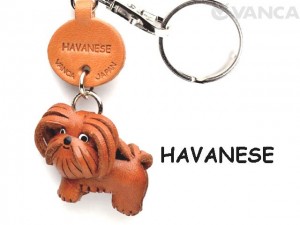 Havanese Leather Dog Keychain