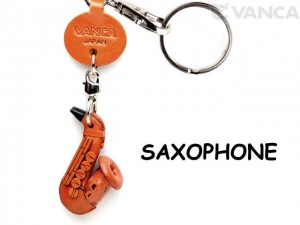 Saxophone Leather Keychain