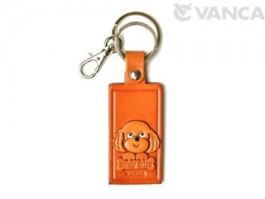 Toy Poodle Leather Name Plate Holder Keychain