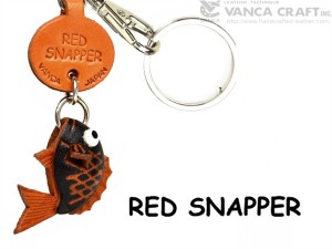 Red Snapper Japanese Leather Keychains Fish 