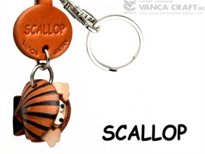 Scallop Japanese Leather Keychains Fish 