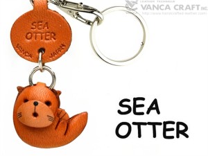 Sea Otter Japanese Leather Keychains Fish 