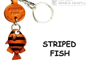 Striped fish Japanese Leather Keychains Fish 
