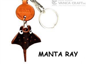 Manta Ray Leather Keychain Sea Animals