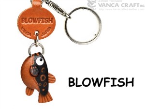 Globe/Blow/Puffer Fish Japanese Leather Keychains Fish 