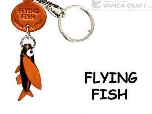 Flying fish Japanese Leather Keychains Fish 