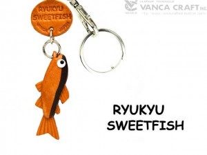 Ryukyu Sweetfish Leather Keychain Sea Animals
