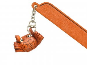 Hairy crab Leather Charm Bookmarker
