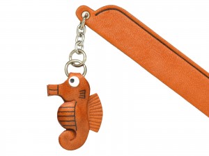 Sea Horse Leather Charm Bookmarker