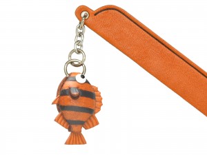 Striped Fish Leather Charm Bookmarker