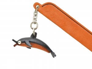 Dolphin Leather Charm Bookmarker