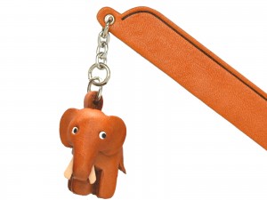 Elephant Leather Charm Bookmarker