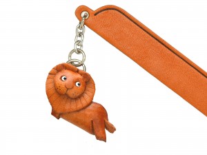 Lion Leather Charm Bookmarker