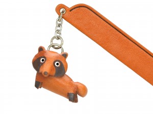 Racoon dog Leather Charm Bookmarker