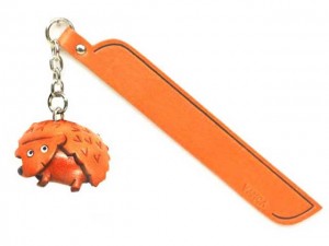 Hedgehog Leather Charm Bookmarker