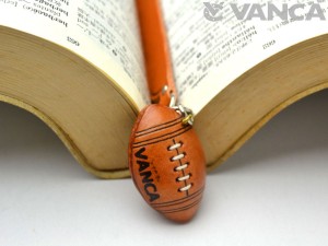 Rugby Ball/American Football Leather Charm Bookmarker