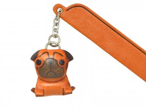 Pug Leather dog Charm Bookmarker