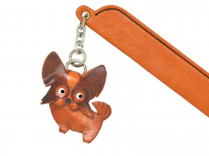 Papillon Leather dog Charm Bookmarker