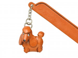 Poodle Leather dog Charm Bookmarker