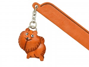 Pomeranian Leather dog Charm Bookmarker