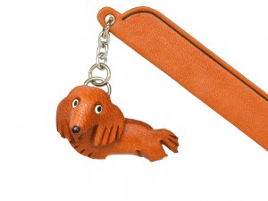 Dachshund Longhair Leather dog Charm Bookmarker