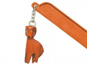 Borzoi Leather dog Charm Bookmarker