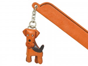 Airdale terrier Leather dog Charm Bookmarker