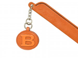 B Leather Alphabet Charm Bookmarker