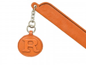 R Leather Alphabet Charm Bookmarker