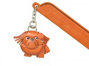 Pekingese Leather dog Charm Bookmarker