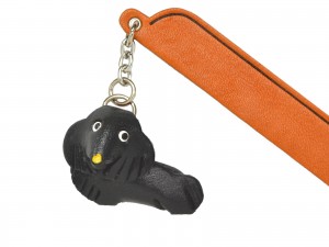 Dachshund Black Leather dog Charm Bookmarker