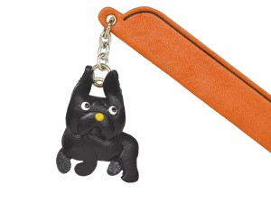 French bulldog Black Leather dog Charm Bookmarker