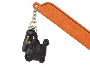 Poodle Black Leather dog Charm Bookmarker