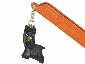 Schnauzer Black Leather dog Charm Bookmarker