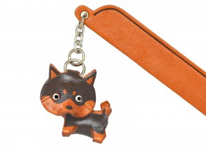 Shiba Black&Tan Leather dog Charm Bookmarker