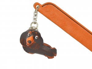 Dachshund long Black&Tan Leather dog Charm Bookmarker