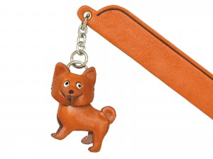 Akita Leather dog Charm Bookmarker